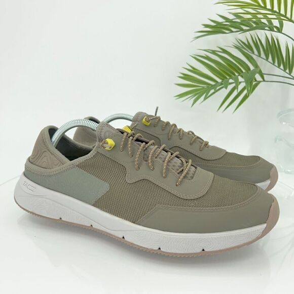 Clarks Men's Davis Low Casual Shoe Size 12 M Sneaker Green Leather Fabric Comfy - Picture 1 of 16